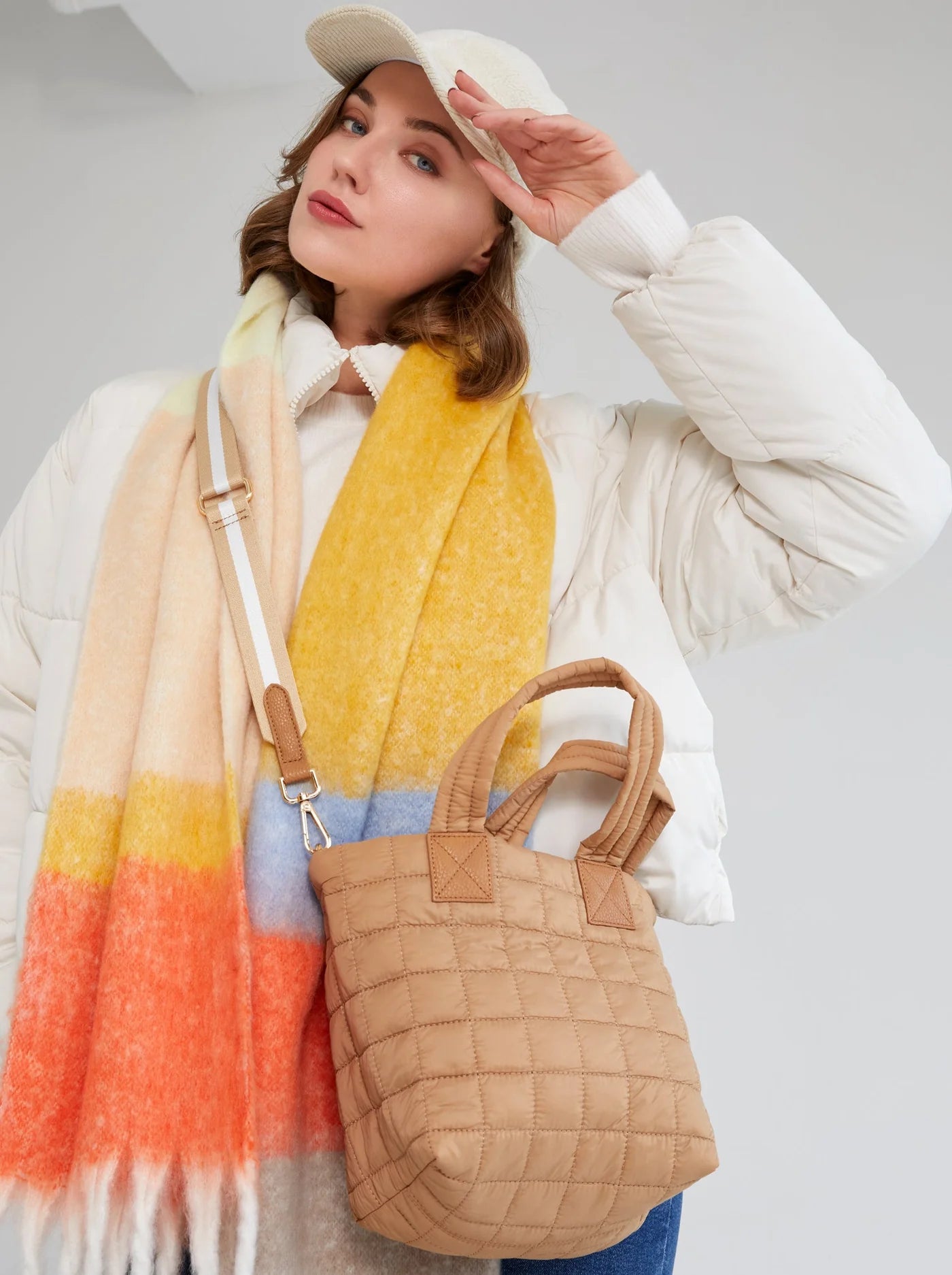 Tan Ezra Mini Tote Cross-Body