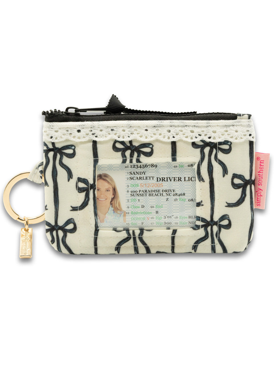 Simply Southern Black Bow ID Wristlet