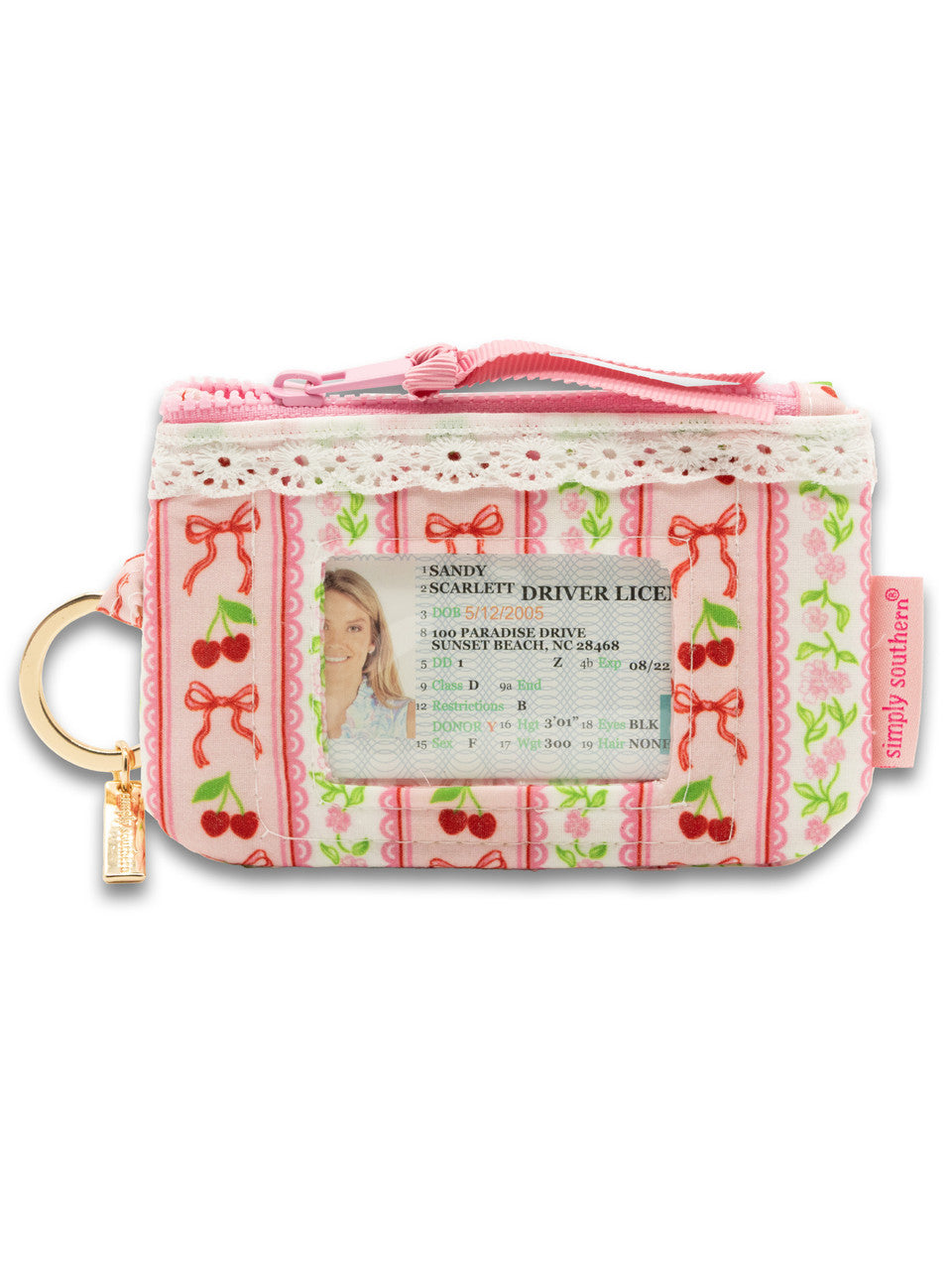Simply Southern Cherry Stripe ID Wristlet