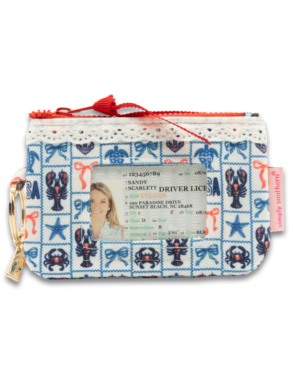 Simply Southern Lobster Patch ID Wristlet