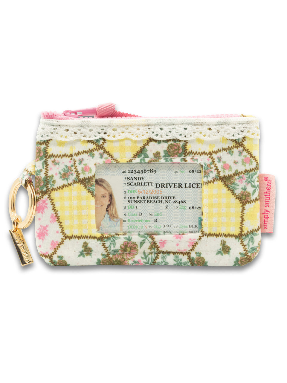 Simply Southern Yellow Patchwork ID Wristlet