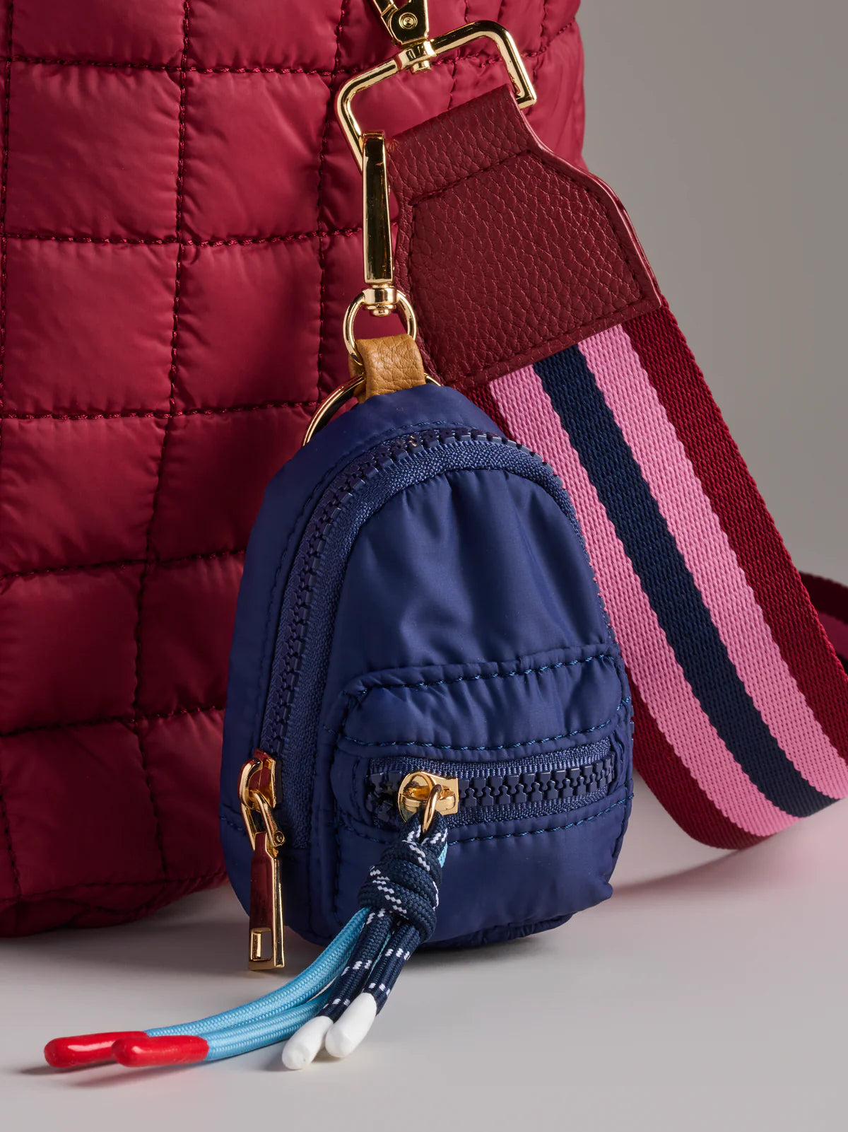 Navy Ezra Mini Backpack Bag Charm