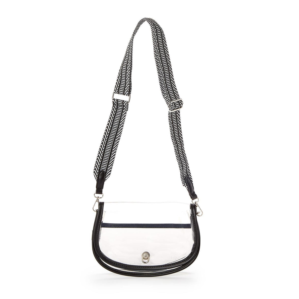 Clear Winner Black Stadium Bag with Adjustable Cross Body Strap
