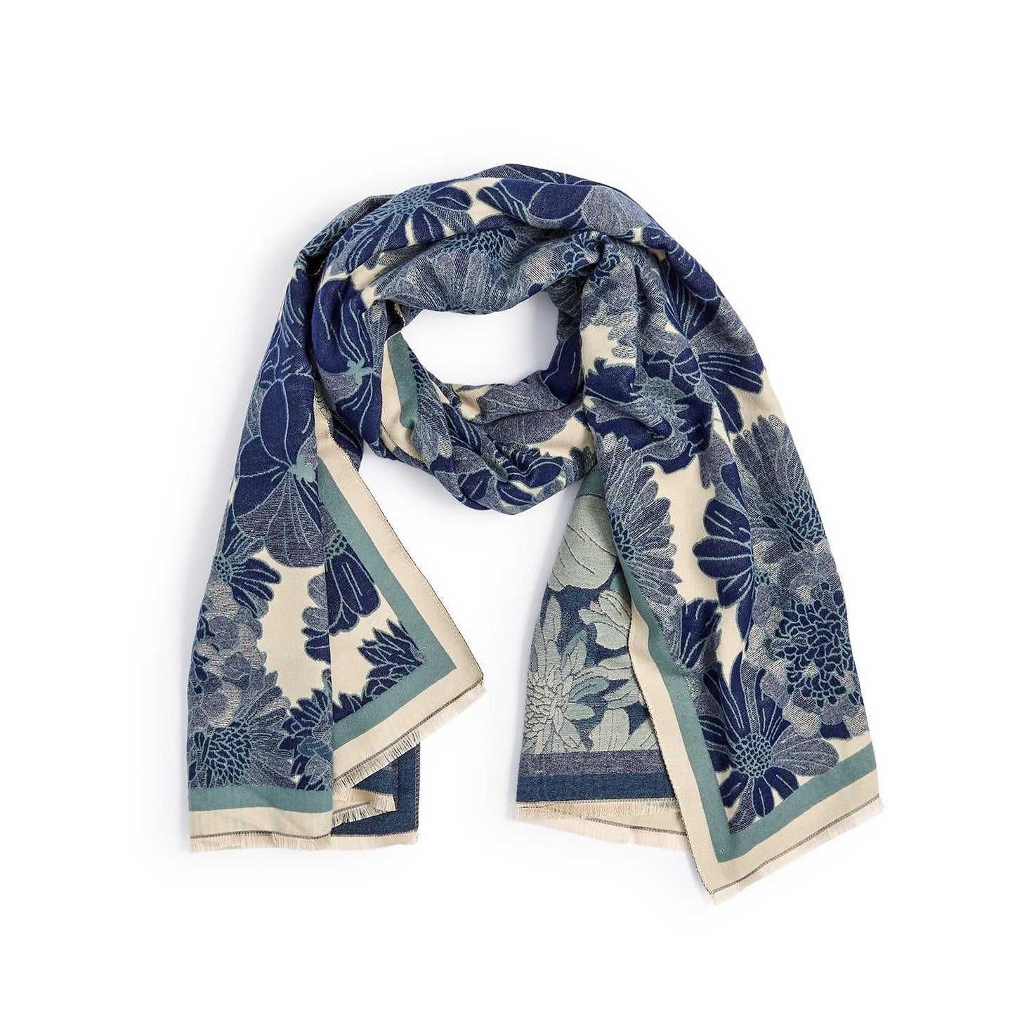 Studio Floral Motif Double Sided Softer than Cashmere Shawl