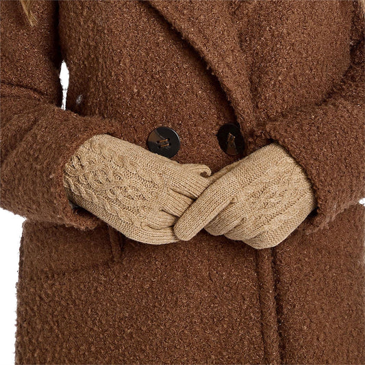 Cable knit gloves detail