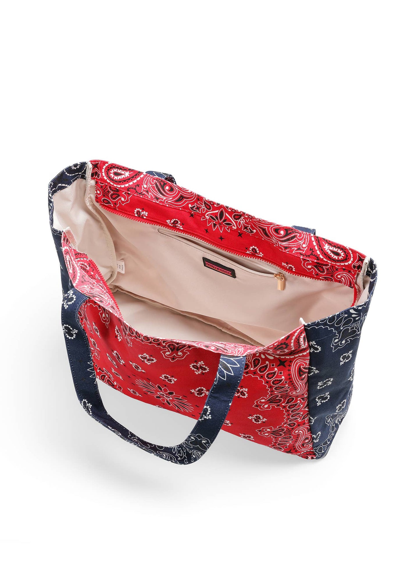 Bailey Red/Navy Bandana Print Canvas Tote