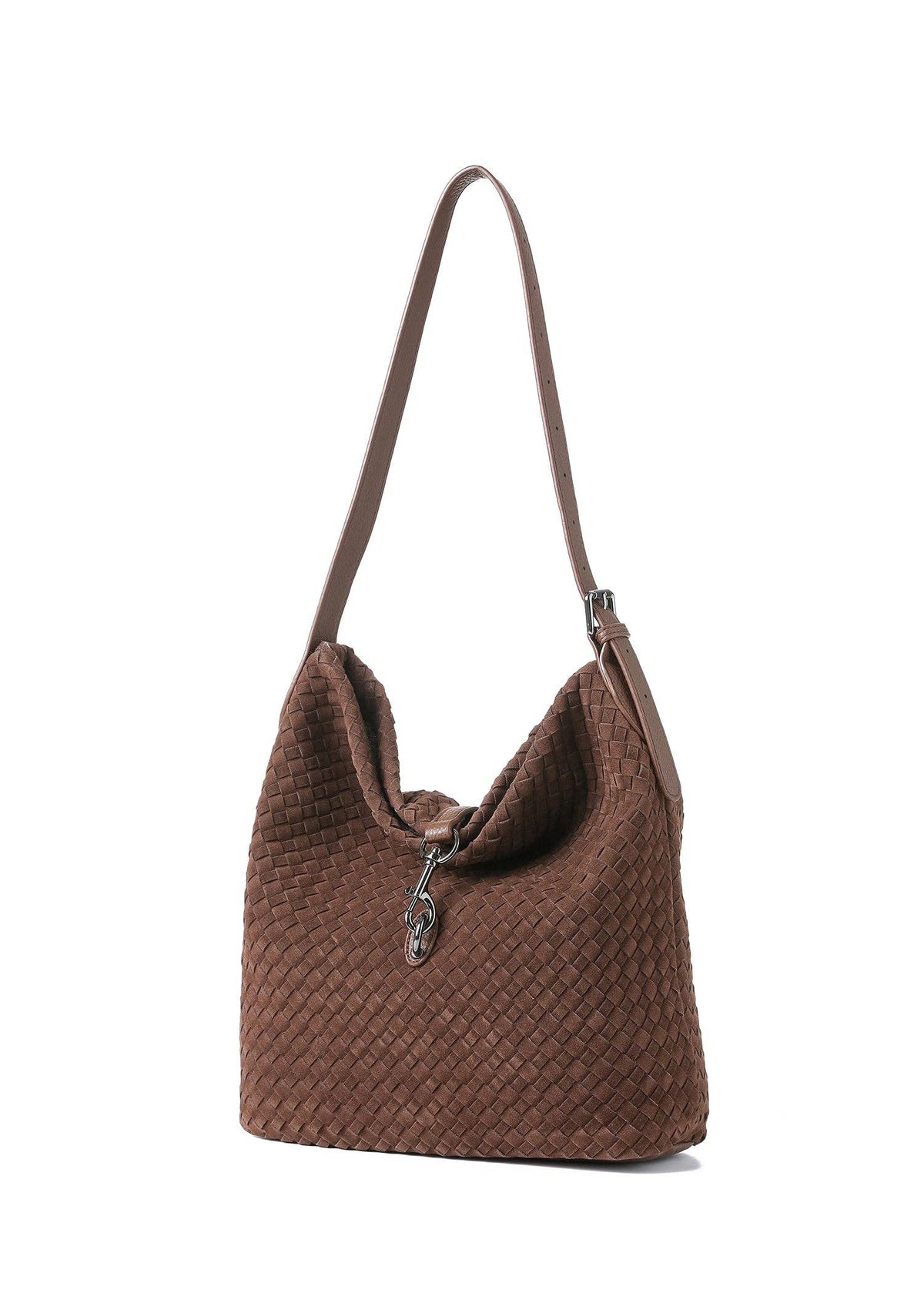 Sandy Woven Chocolate Shoulder Bag