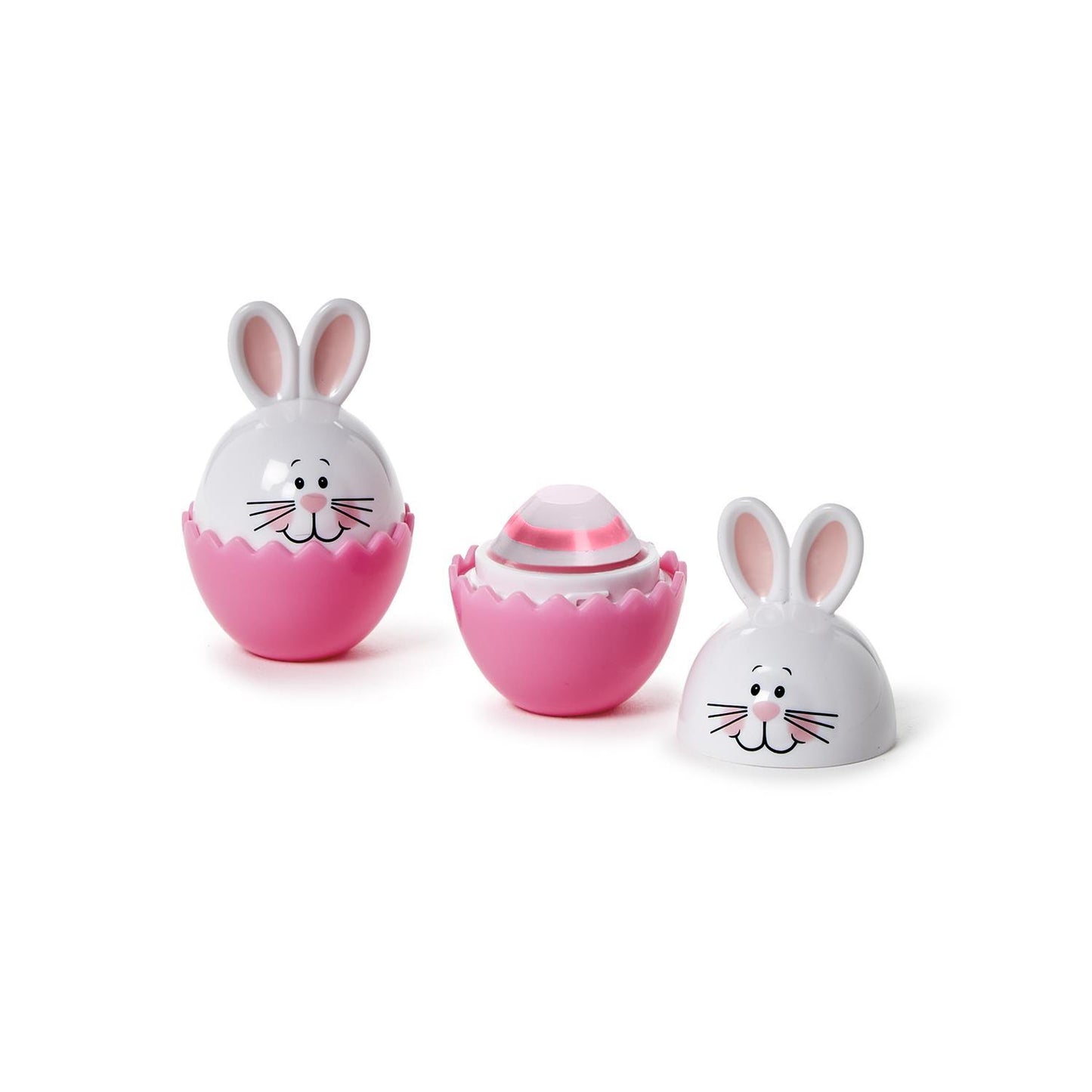 Bunny Kisses Marshmallow Scented Pink and White Swirl Lip Balm