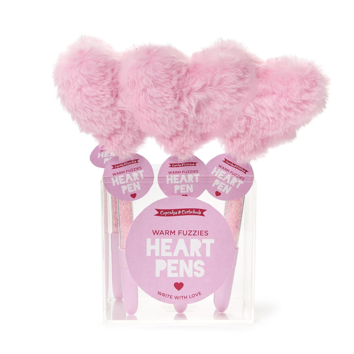 Warm Fuzzies Plush Faux Fur Heart Pen