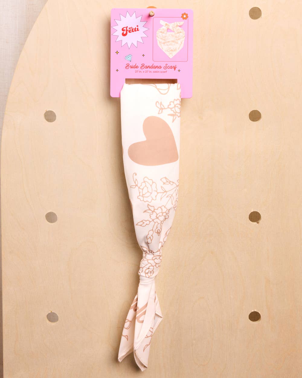 Bride Hair Scarf (White & Tan)