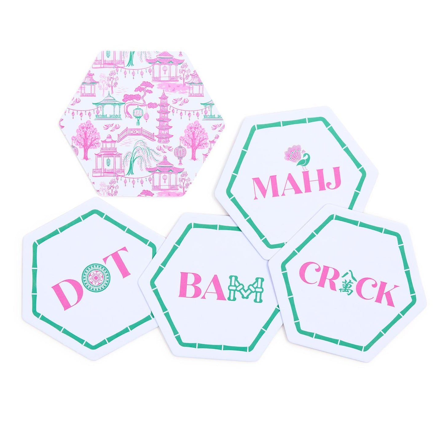 Let's Mahj Set of 24 Heavyweight Paper Coasters in Gift Box