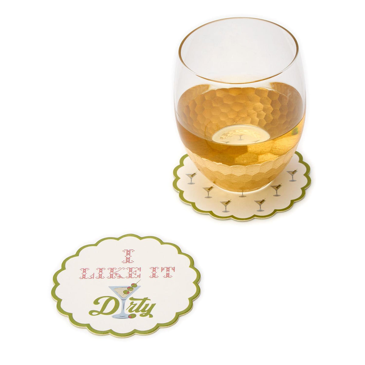 'Cocktails First' Set of 24 Heavyweight Paper Coasters in Gift Box