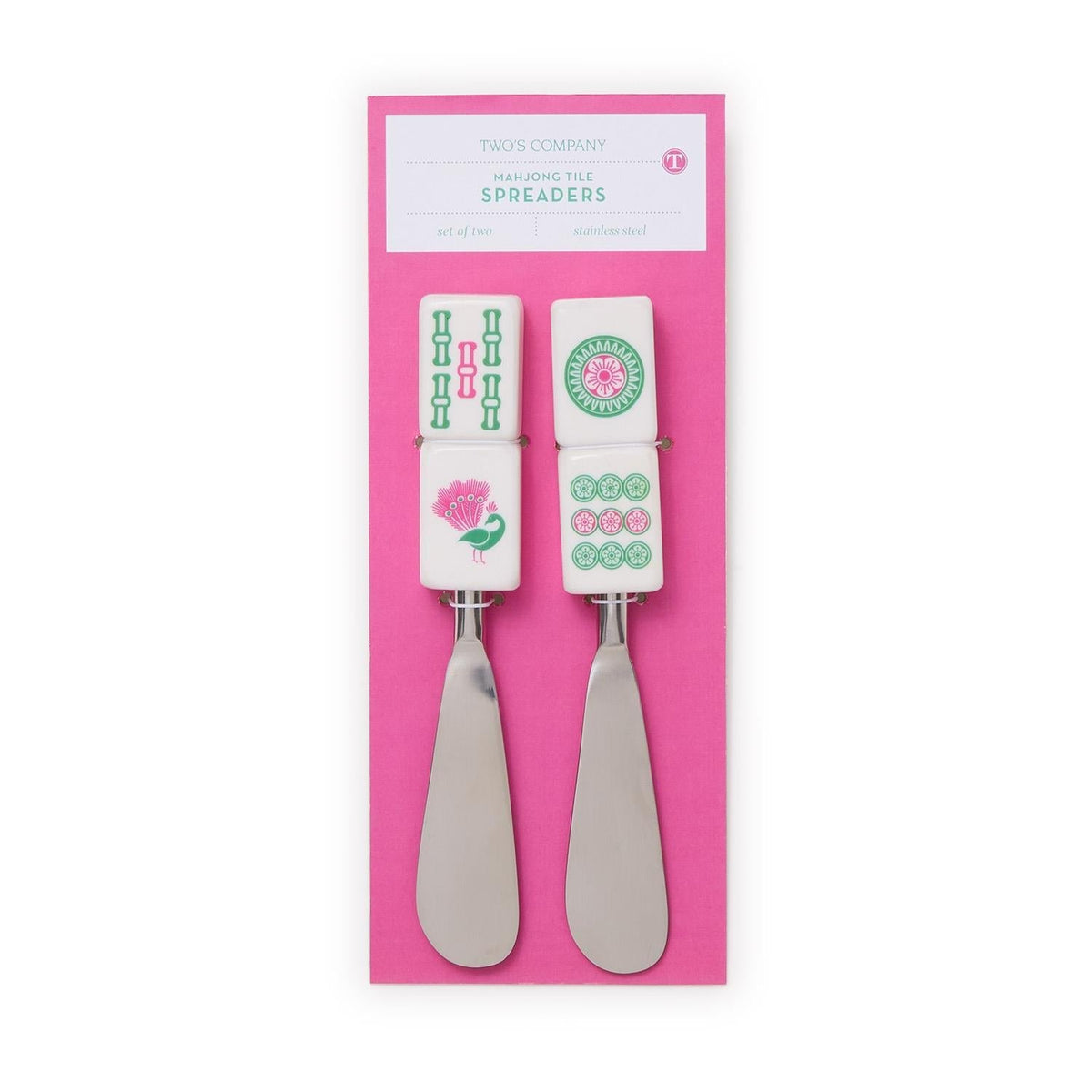 Set of 2 mahjong tile spreaders on gift card