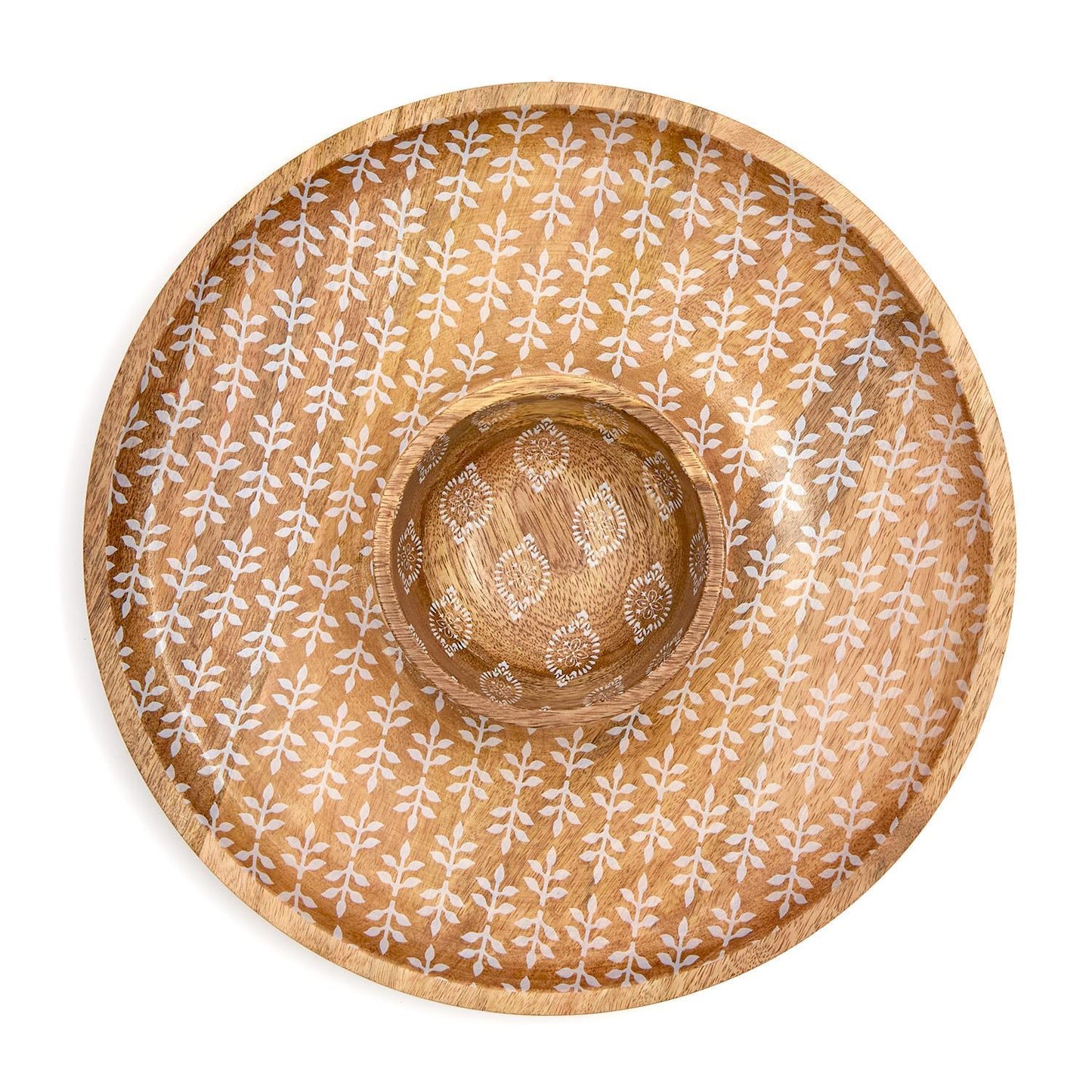 Block Print Chip and Dip Set with Removable Bowl