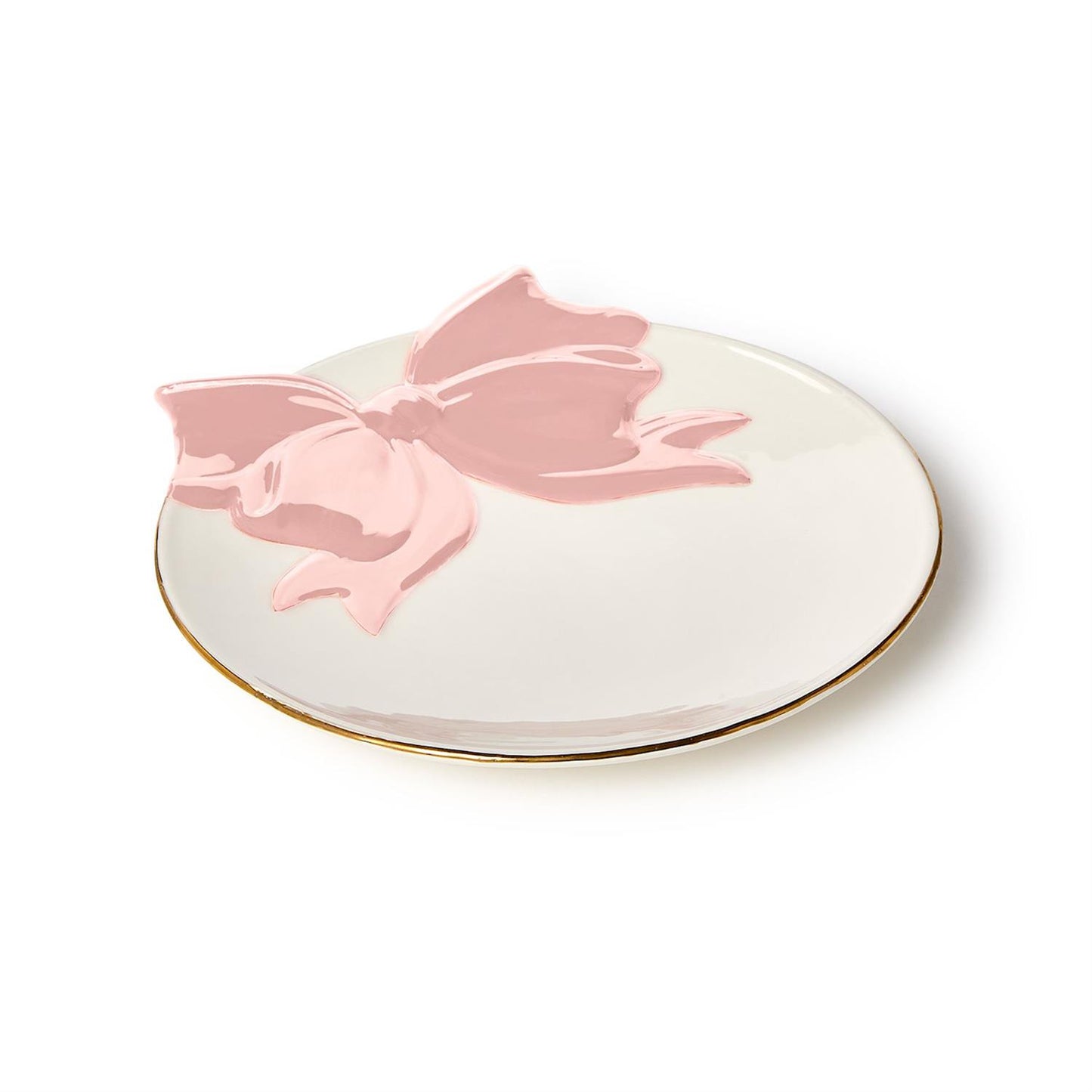 Bow Tidbit Plate with Gold Rim Accent