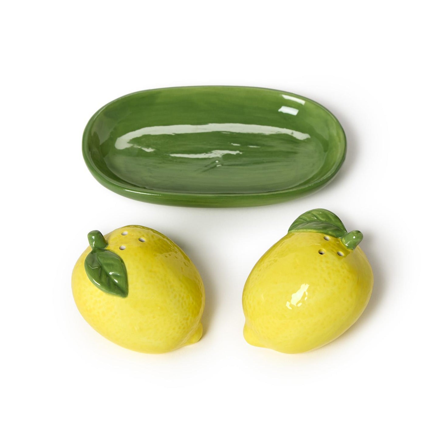 Lemon Grove Salt and Pepper Shaker Set on Tray in Gift Box