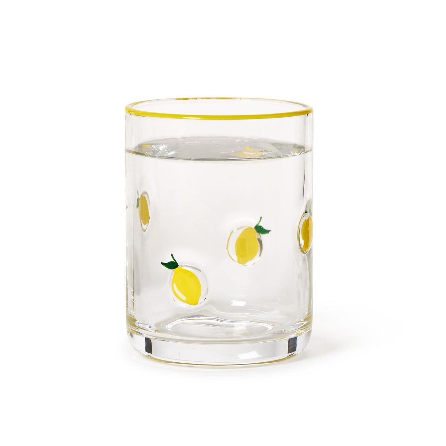 Lemon Double Old Fashion Hand-Painted Glass