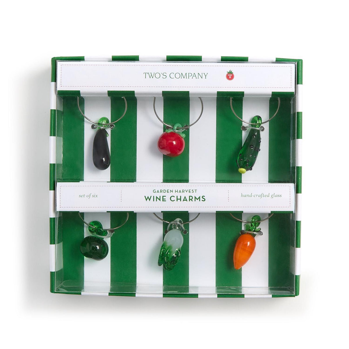 Garden Harvest Set of 6 Vegetable Wine Charms in Gift Box