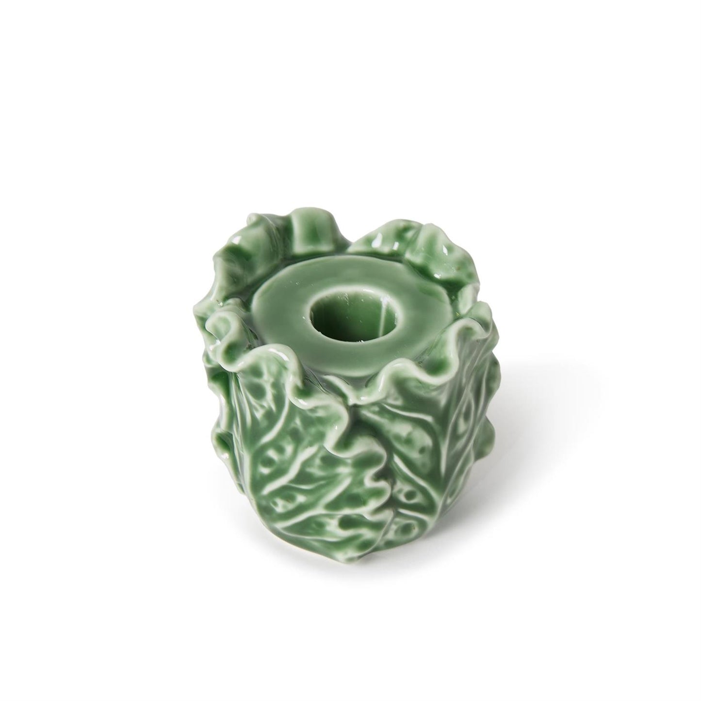 Cruciferous Leaf Taper Candlestick Candleholder
