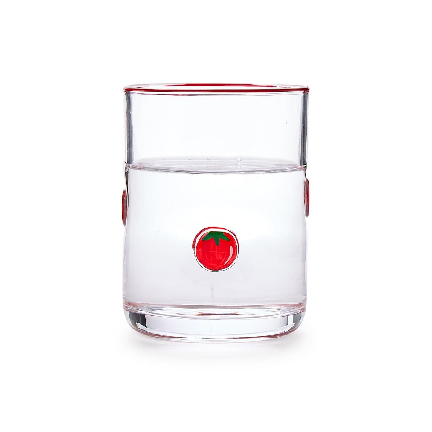 Tomato Hand-Painted Double Old Fashion Glass
