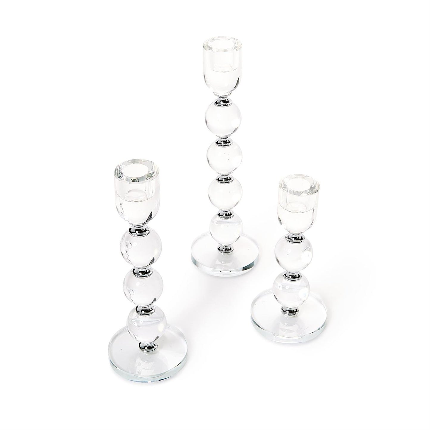 Bobbin Crystal Taper Candlestick Candleholder