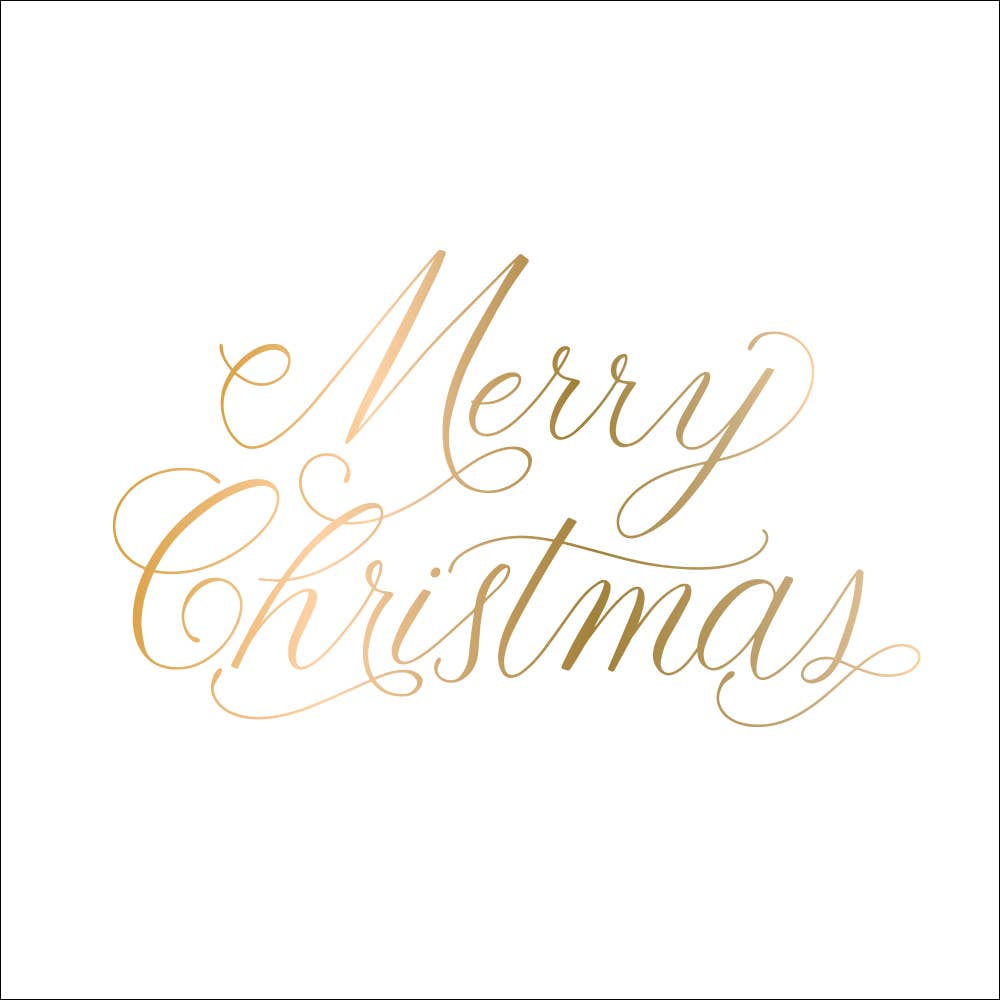 Merry Christmas Foil - Christmas Cocktail Napkins