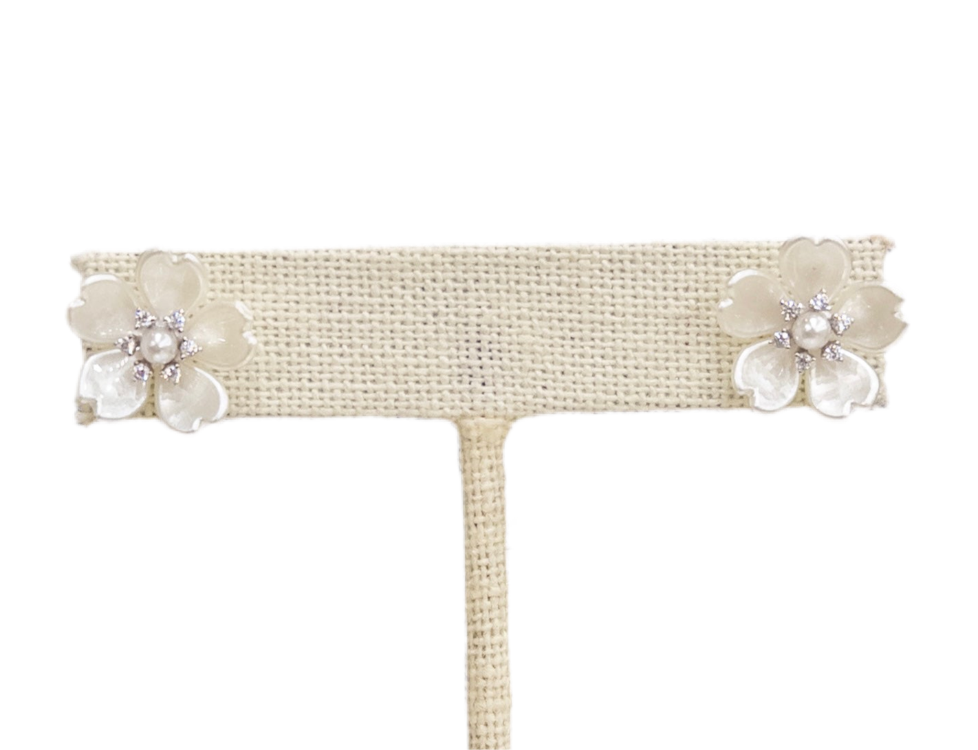White Flower Stud Earring