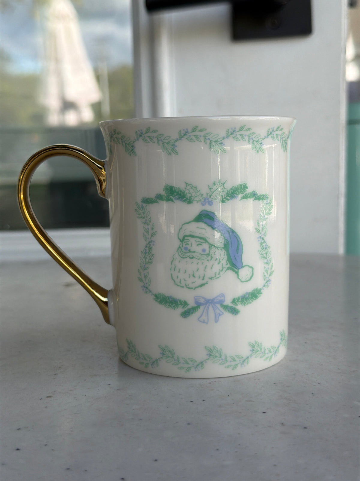 Gold Handle Mug | Yuletide Santa