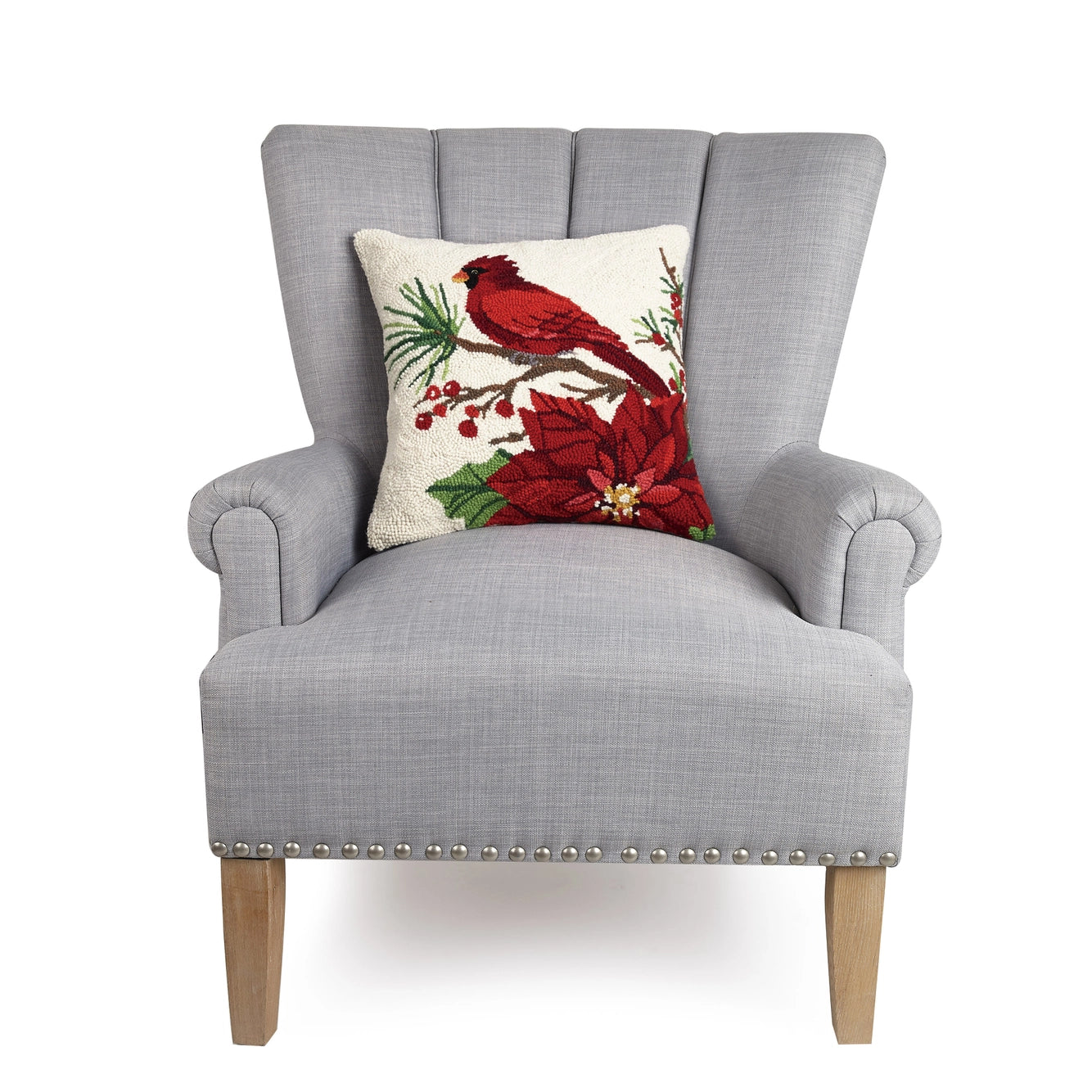 Winter Song Cardinal Hook Pillow - Christmas
