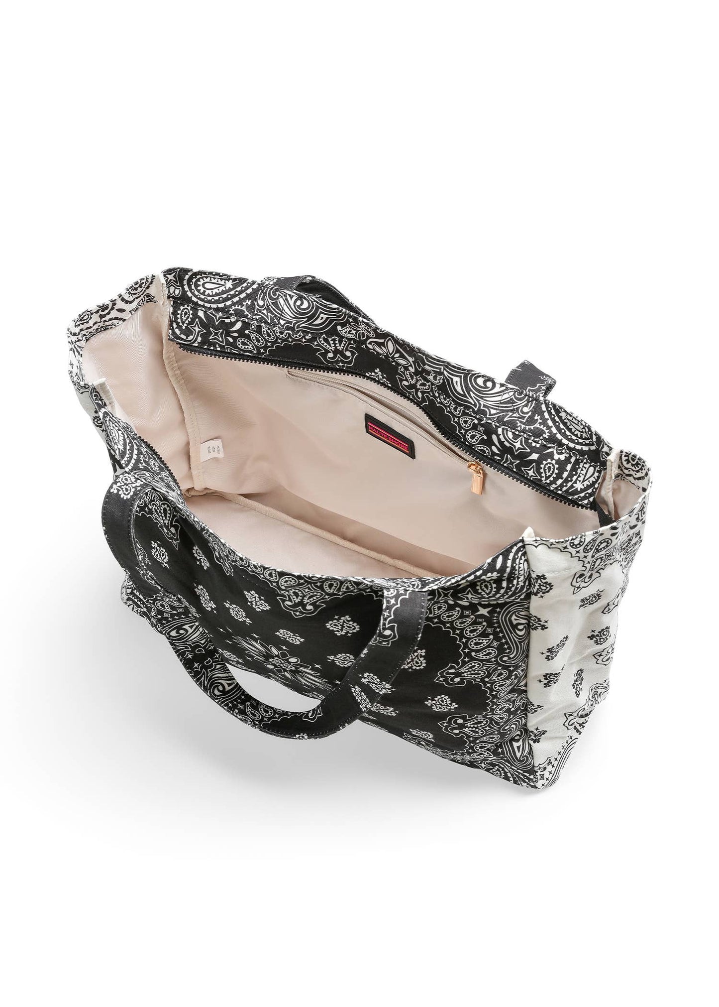 Bailey Black/White Bandana Print Canvas Tote