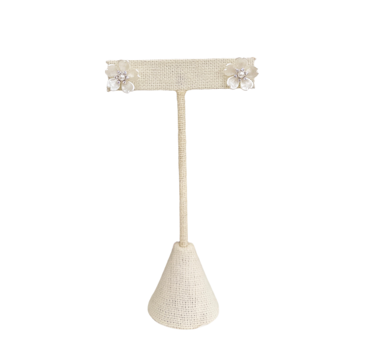 White Flower Stud Earring