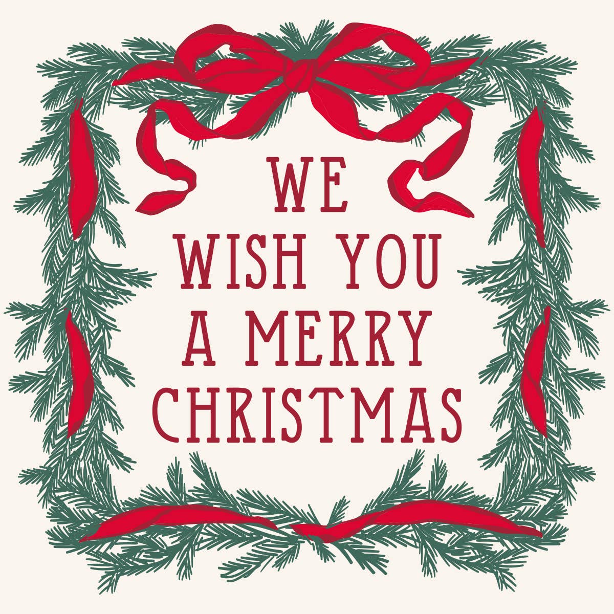 We Wish You A Merry Christmas - Christmas Cocktail Napkins