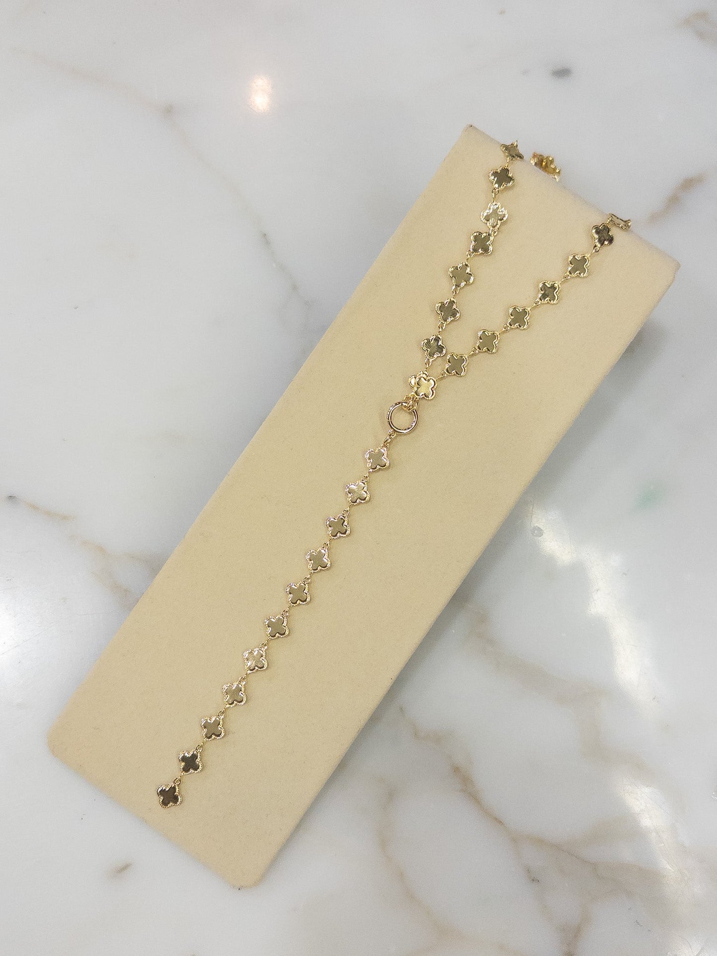 Gold Small Clover Drop Necklace