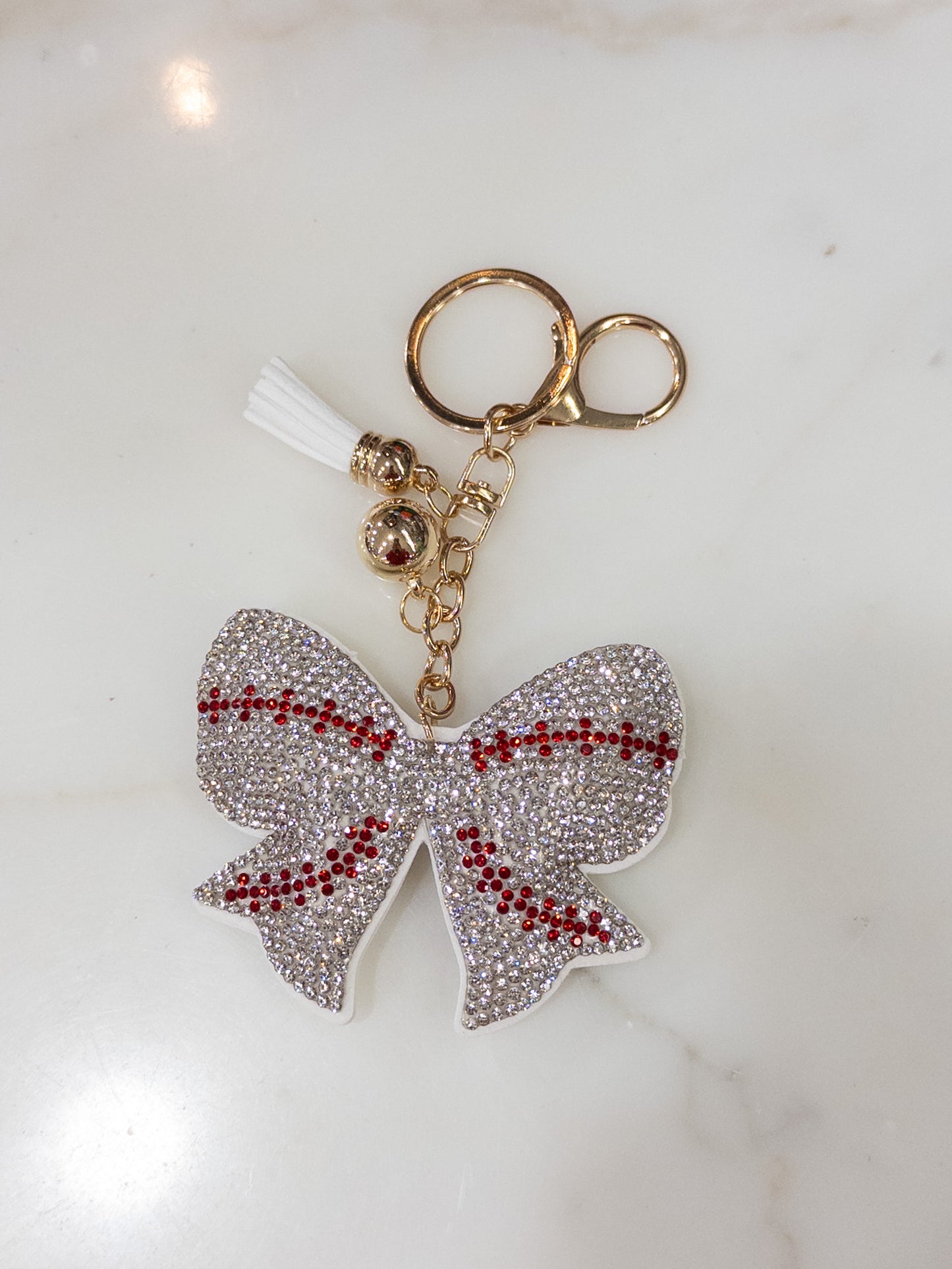 Baseball Bow Keychain