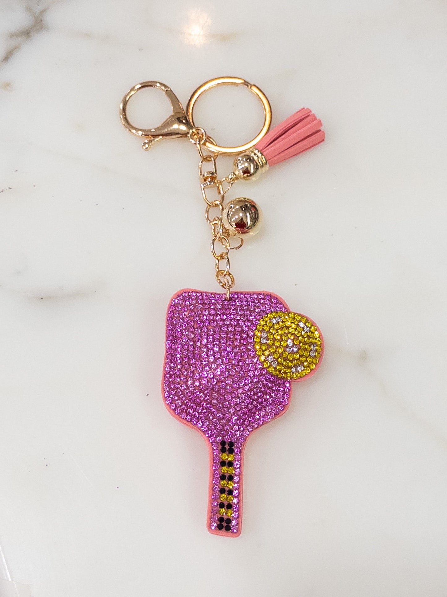 Pink PickleBall Keychain