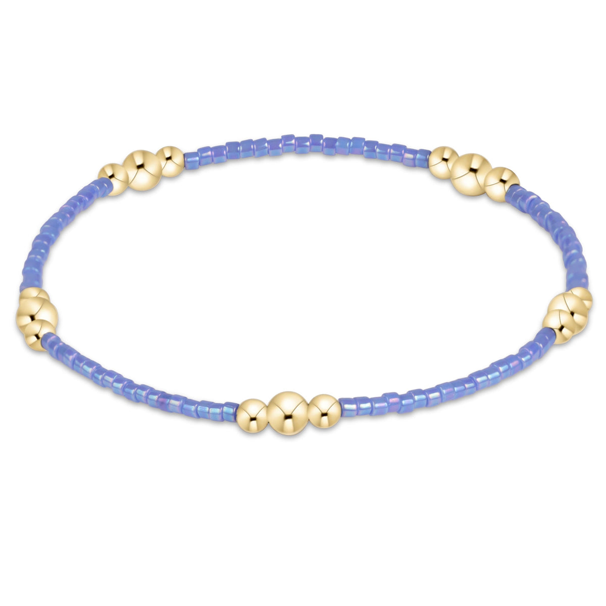enewton Hope Purpose Gold Bracelet - Bright Blue shown flat on a plain white background