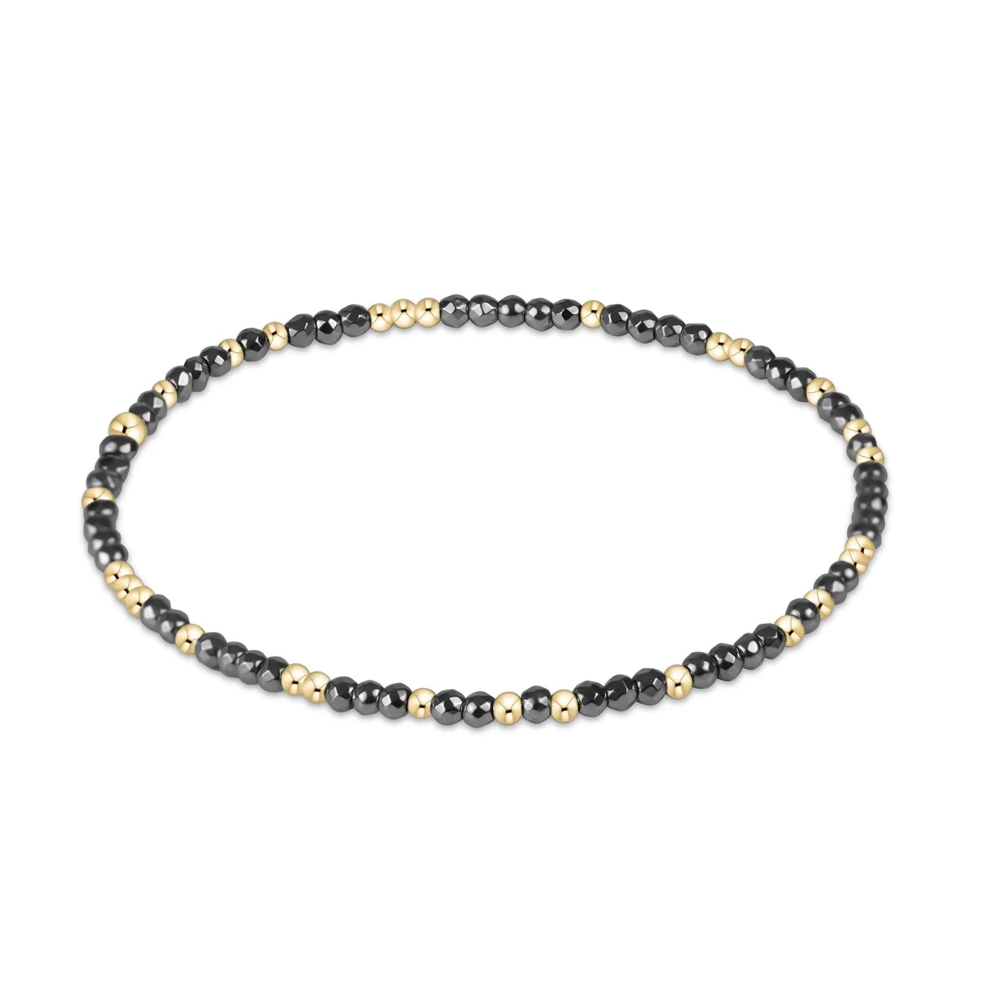 Hope Unwritten Silver Faceted Hematite 2mm Bead Bracelet