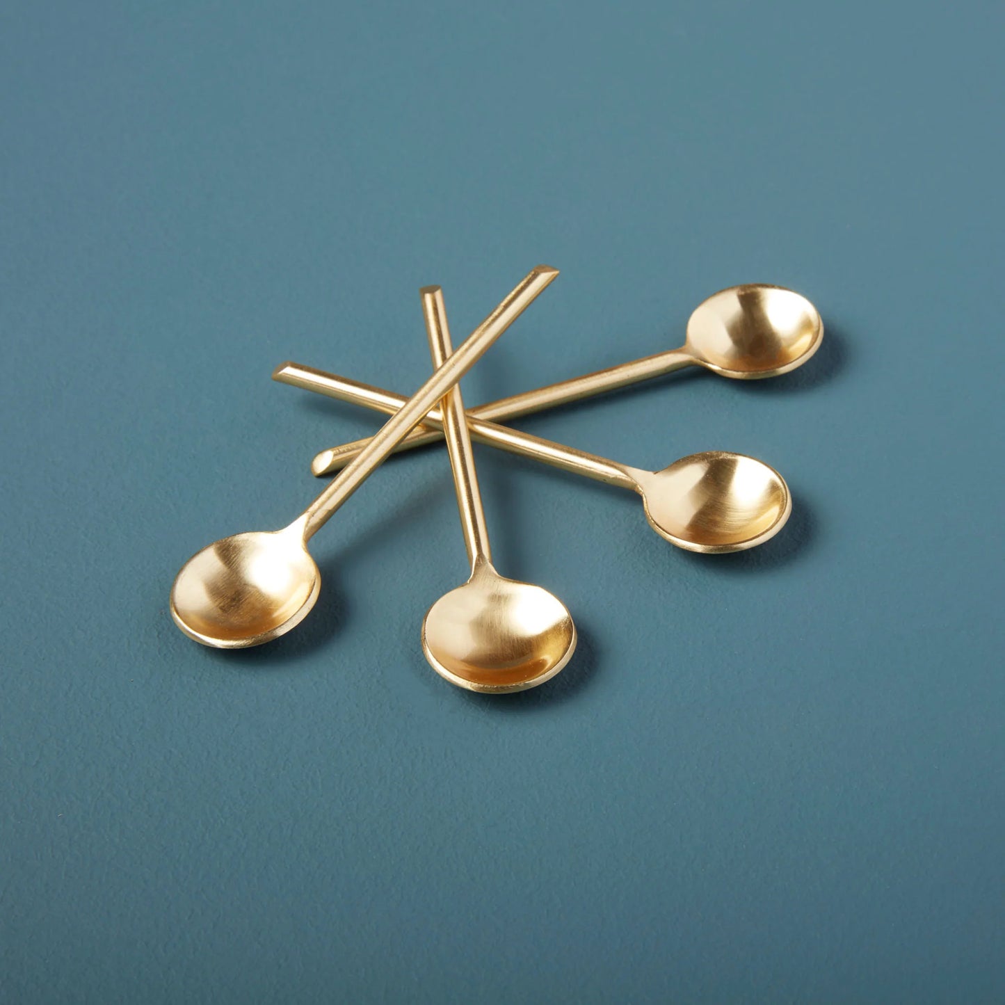 Luxe Gold Thin Mini Spoons, Set of 4