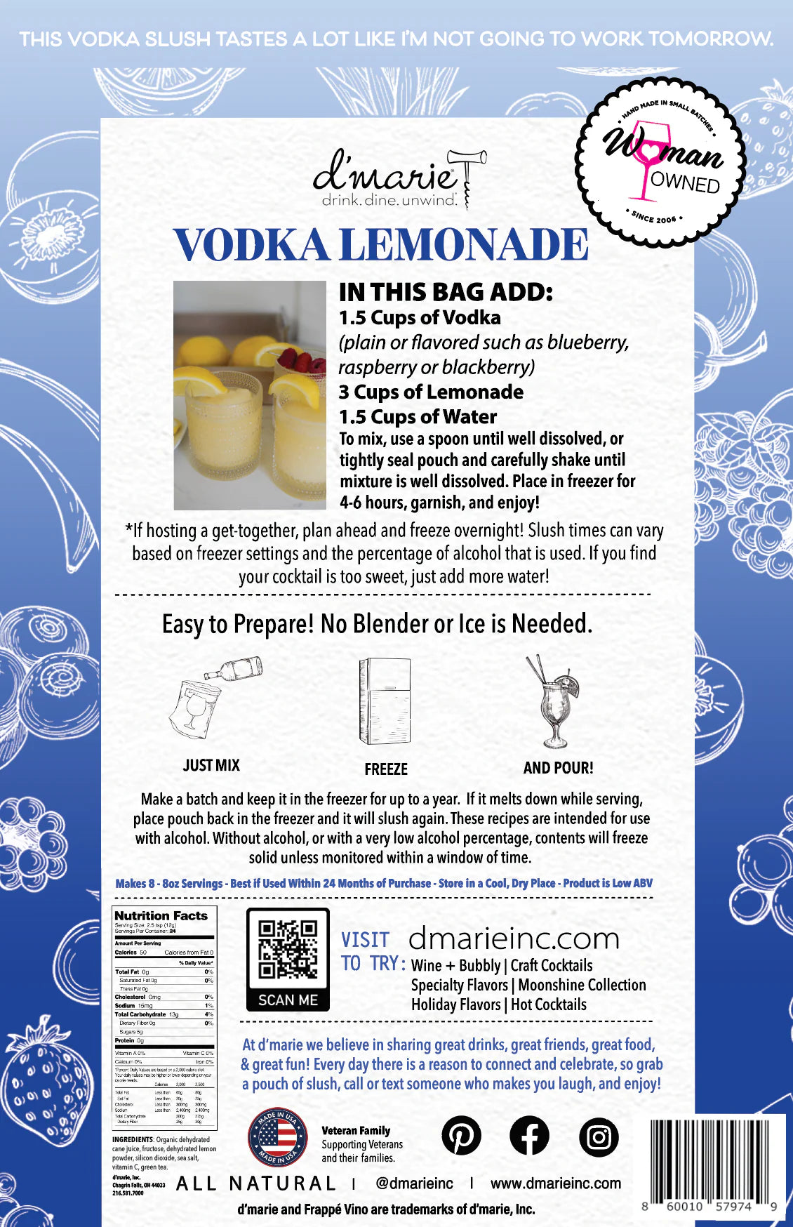 Vodka Lemonade Ready-To-Freeze Cocktail