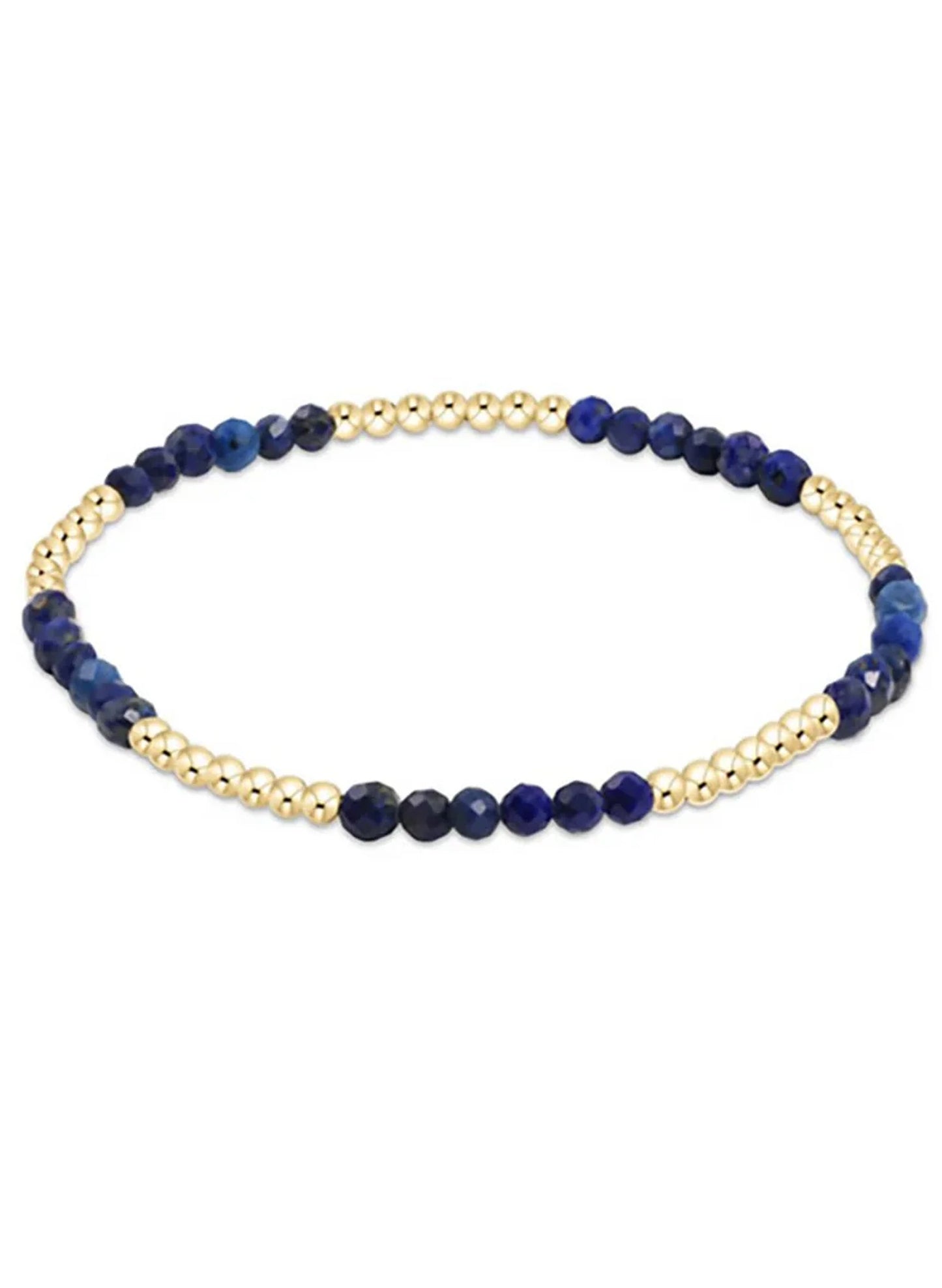 Classic Blissful Pattern 2.5mm Bead Bracelet - Lapis