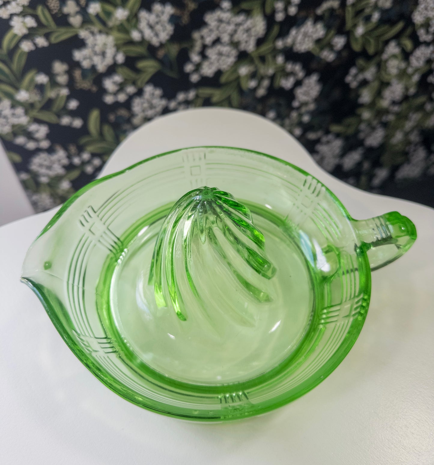 Vintage Hazel Atlas Uranium Glass Reamer
