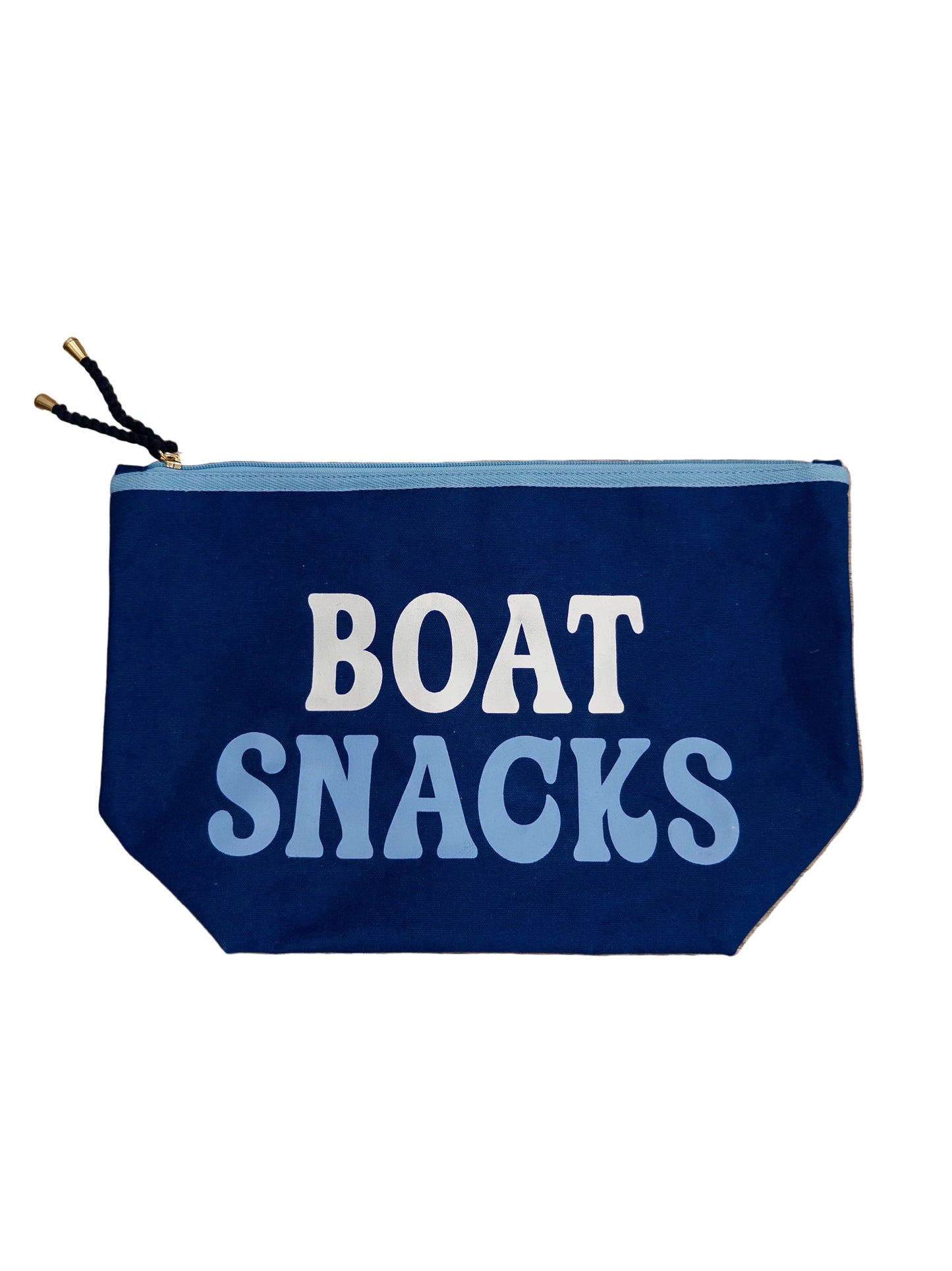 Ivory "Boat Snacks" Large Zip Pouch
