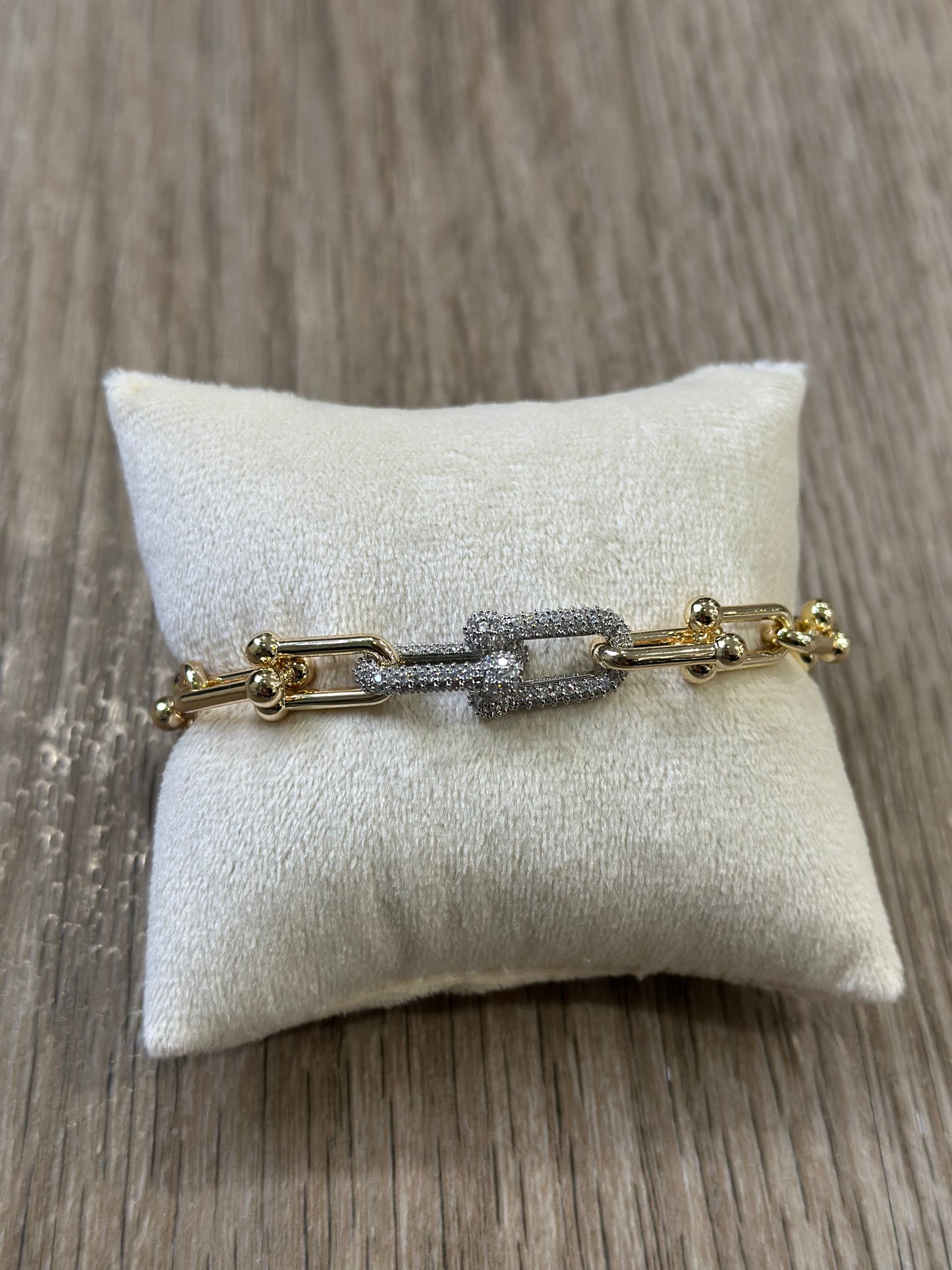 Gold HardWear Bracelet with Pave Middle