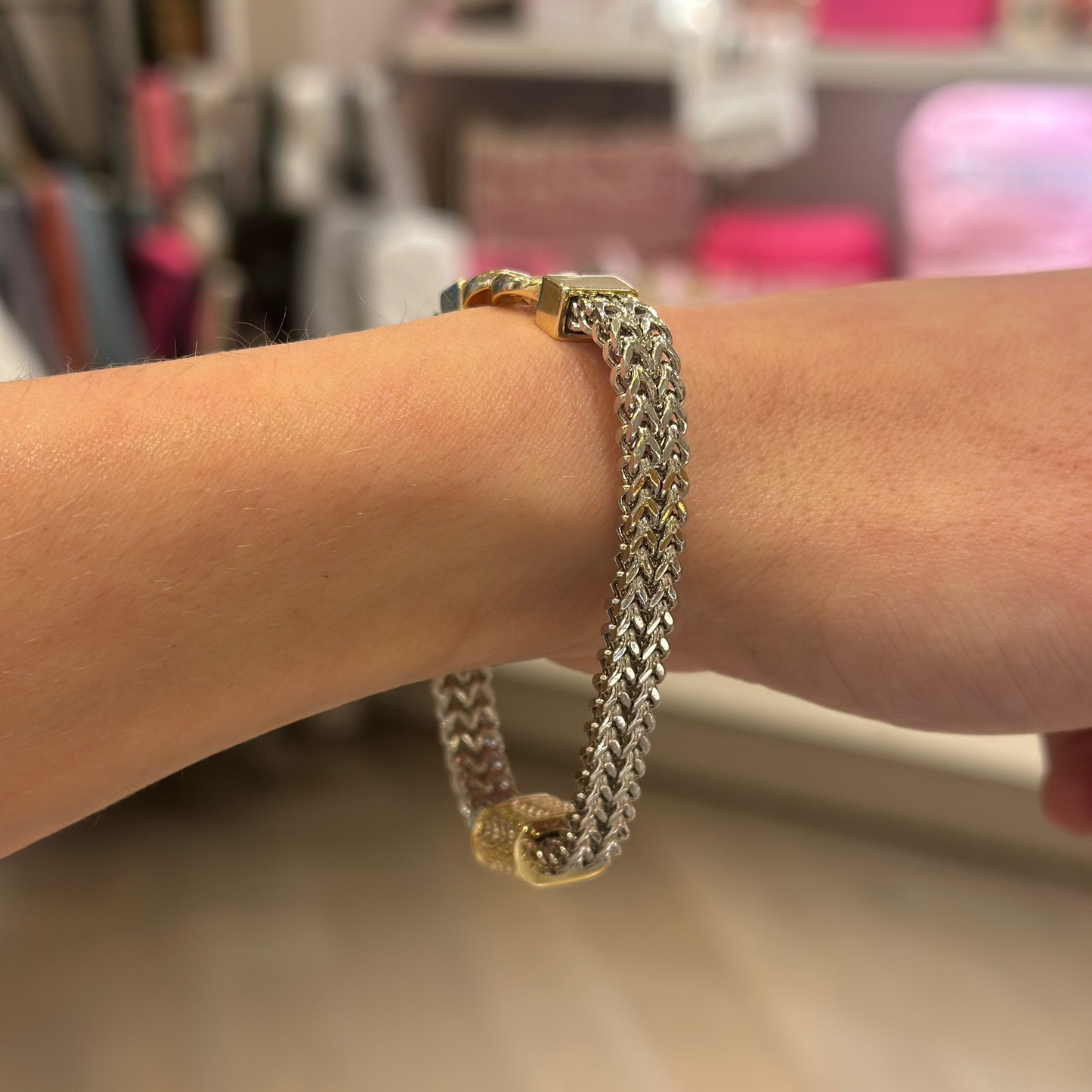 Two Tone Knot Magnetic Lock Bracelet