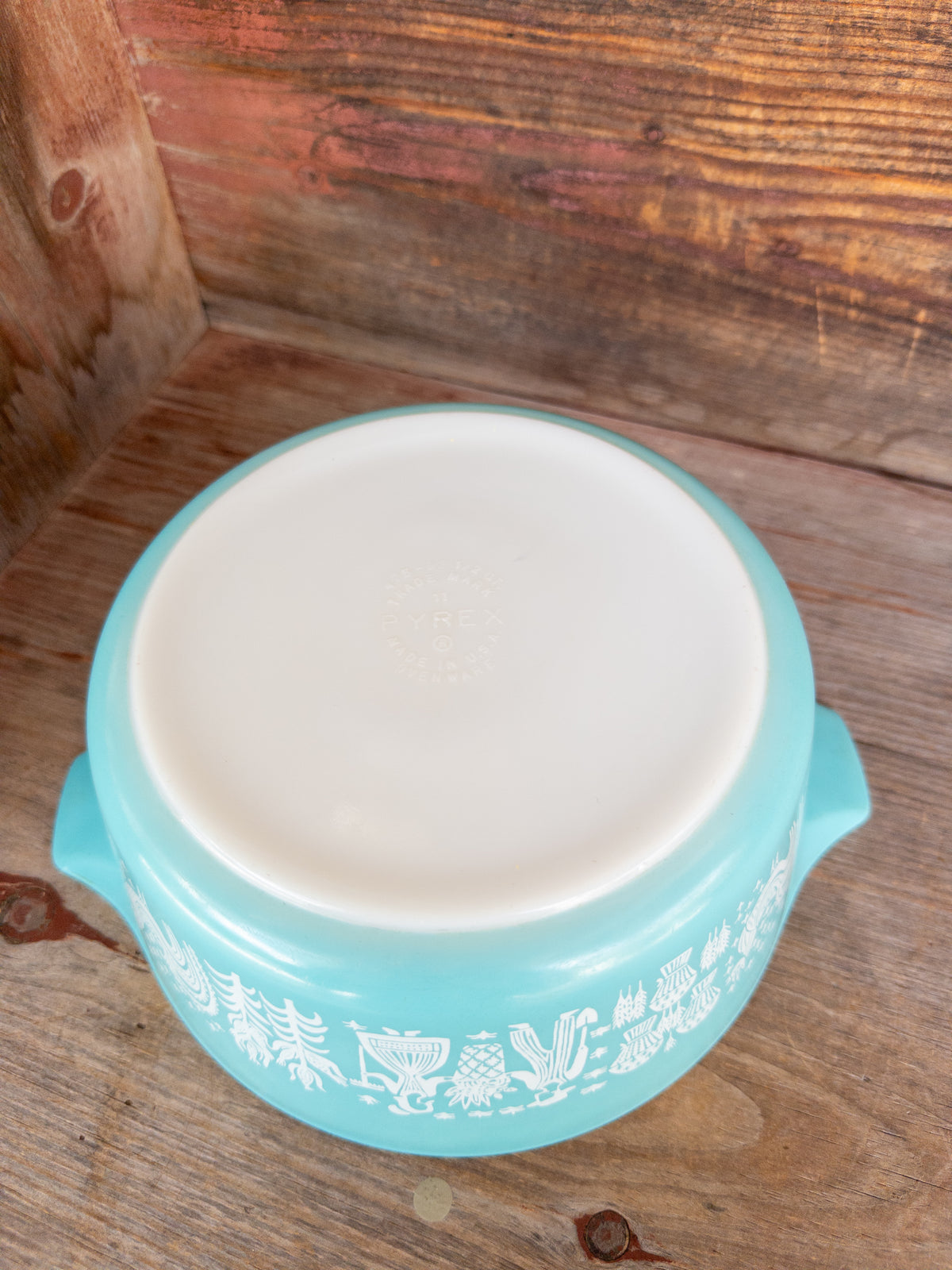 Vintage Pyrex Turquoise Amish Butterprint Cinderella Mixing Bowl
