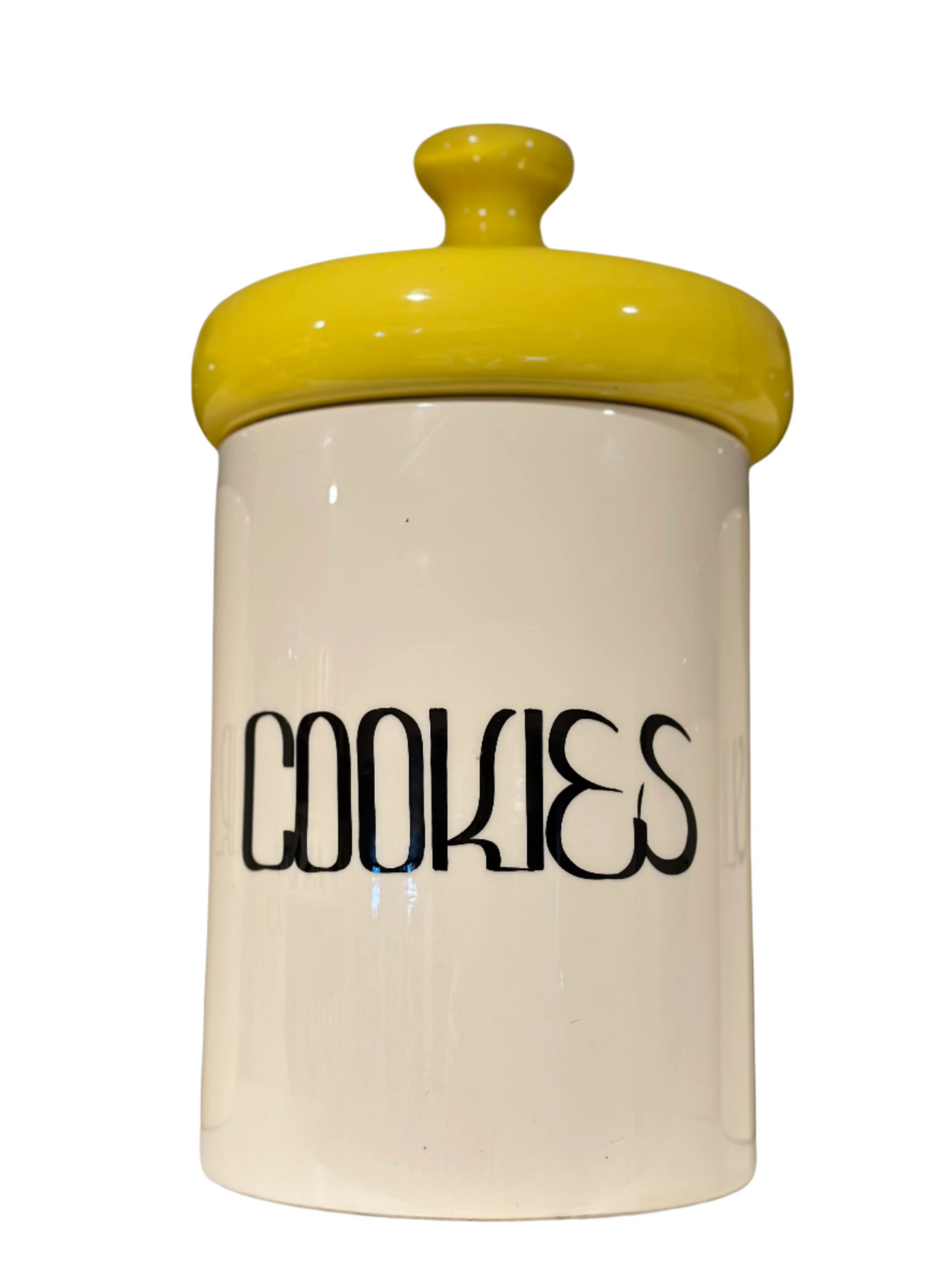 Vintage Holiday Yellow Mushroom Top Cookie Jar Canister