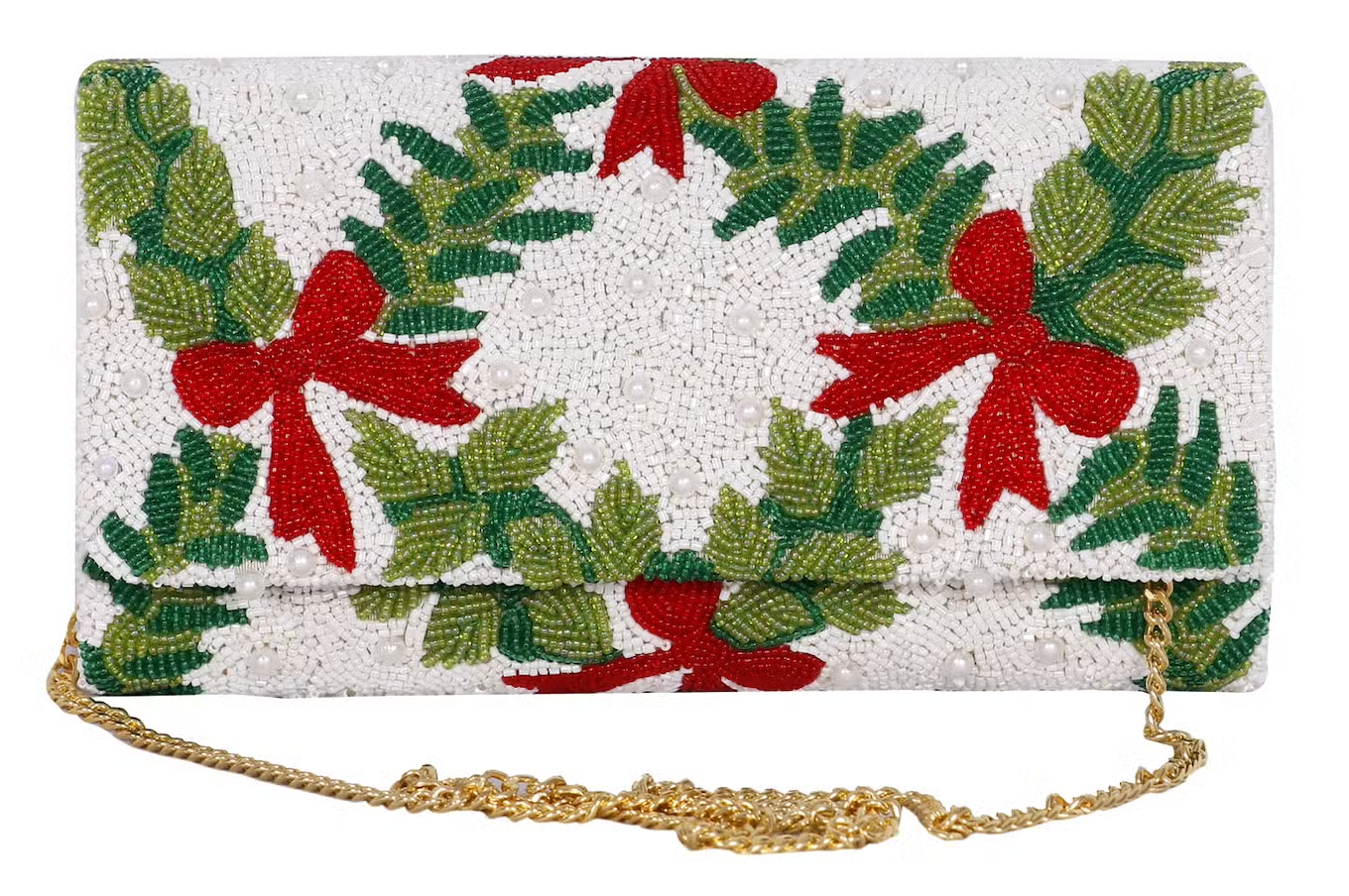 Garland & Bow Clutch w/ Pearls