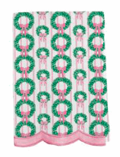 Rosy Wreaths Tea Towel