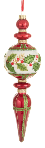 10.25" Plaid Holly Drop Ornament