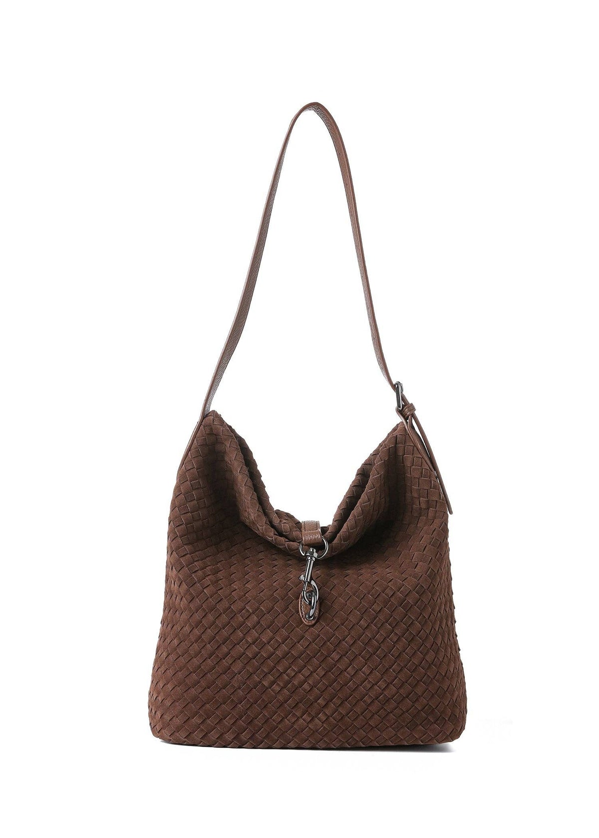 Sandy Woven Chocolate Shoulder Bag